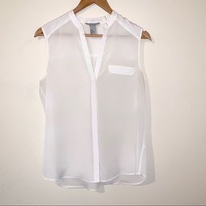 H&M White V Neck Blouse